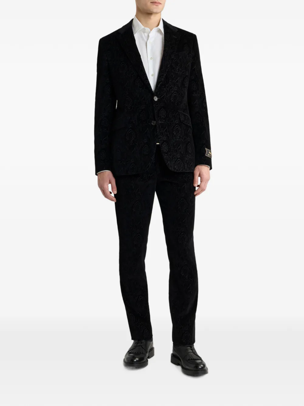 ETRO Katoenen jacquard overhemd met medaillon motief Wit