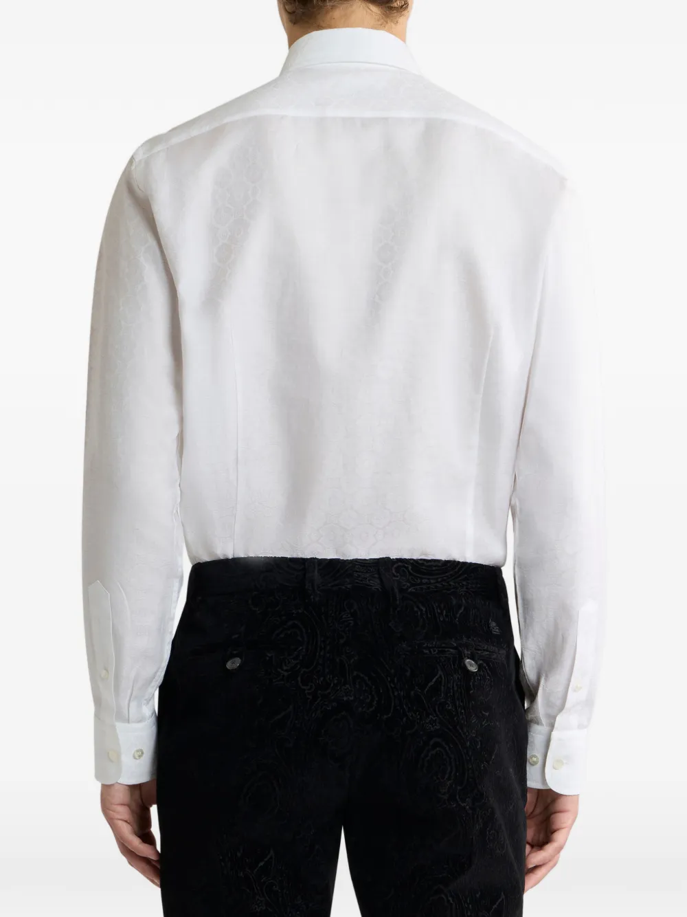 ETRO Katoenen jacquard overhemd met medaillon motief Wit