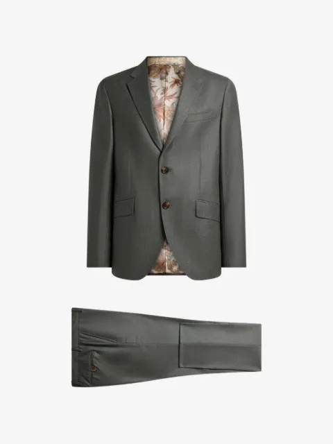 ETRO single-breasted suit in wool flannel