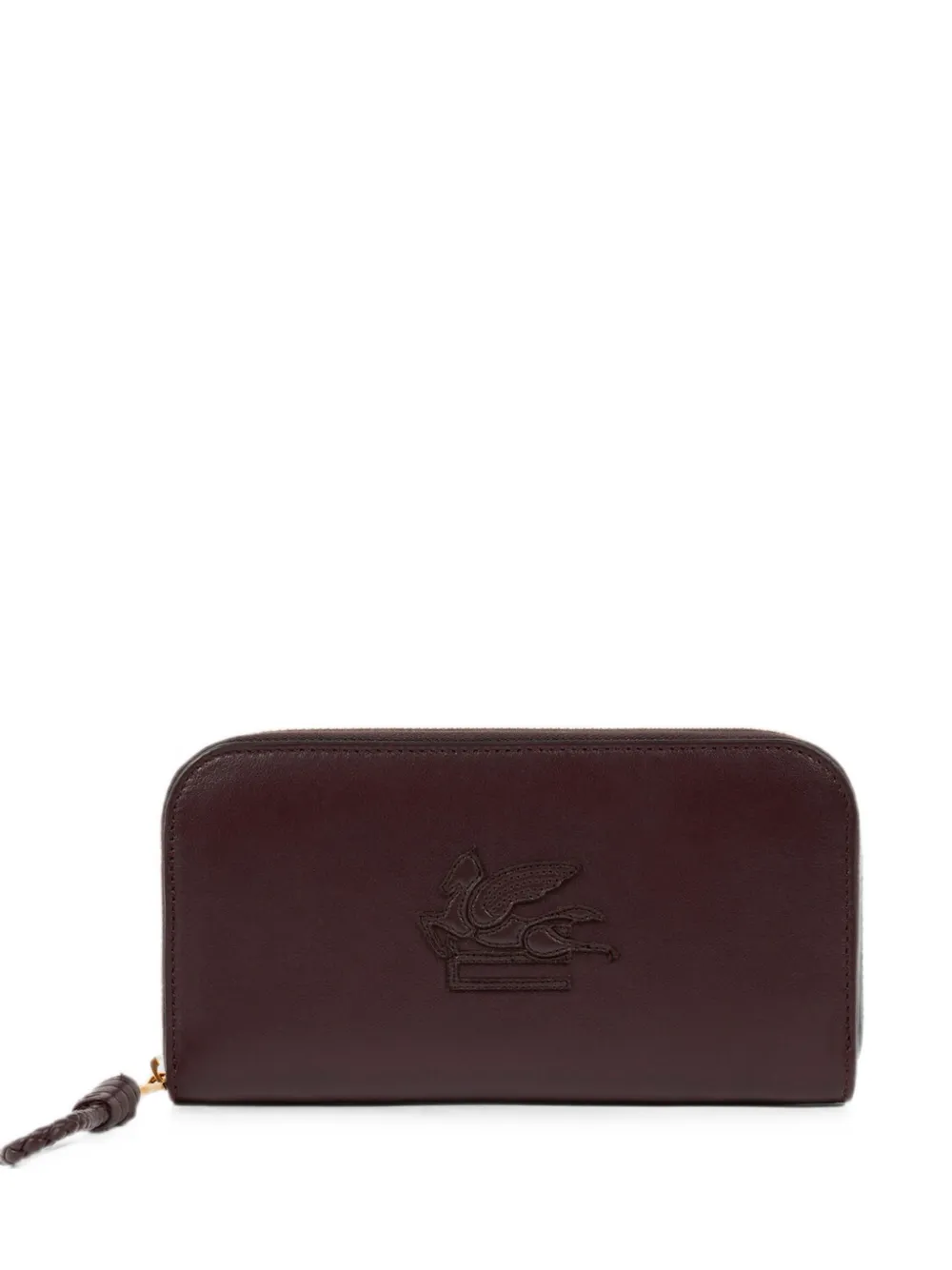 ETRO Libra zip-around leather wallet with Pegaso - Rosso