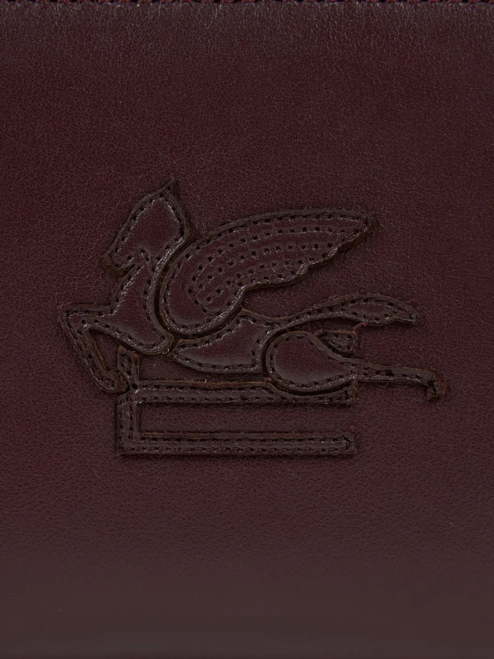 ETRO Libra leren portemonnee met rits en Pegaso Rood