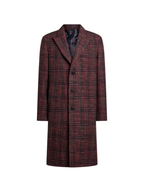 ETRO wool and cashmere coat with check motif