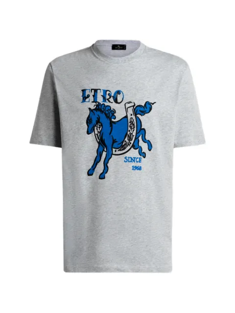 ETRO cotton jersey T-shirt with Pegaso-print and logo