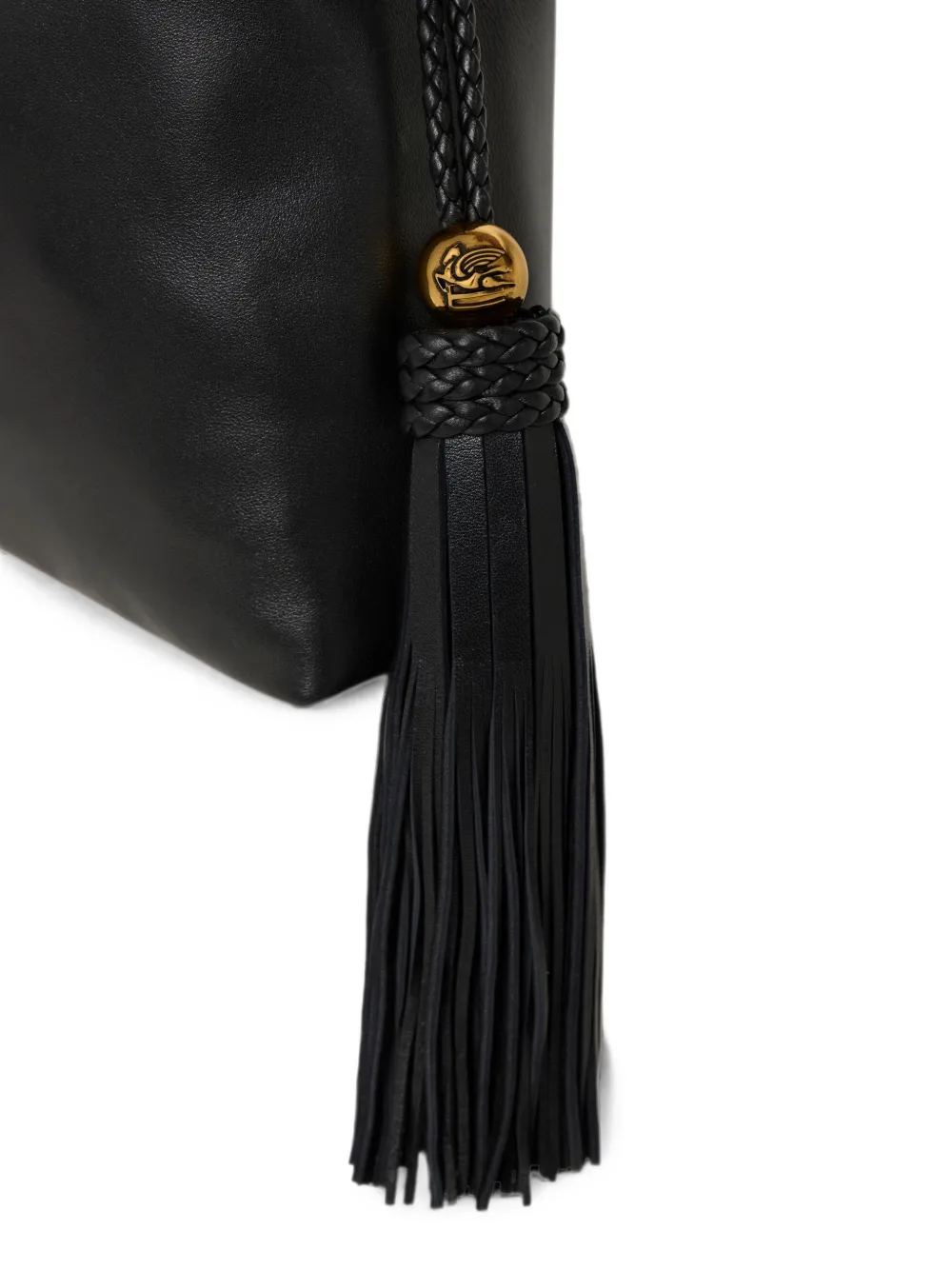 ETRO Kalispera leren mini-tas met kwastjes Zwart