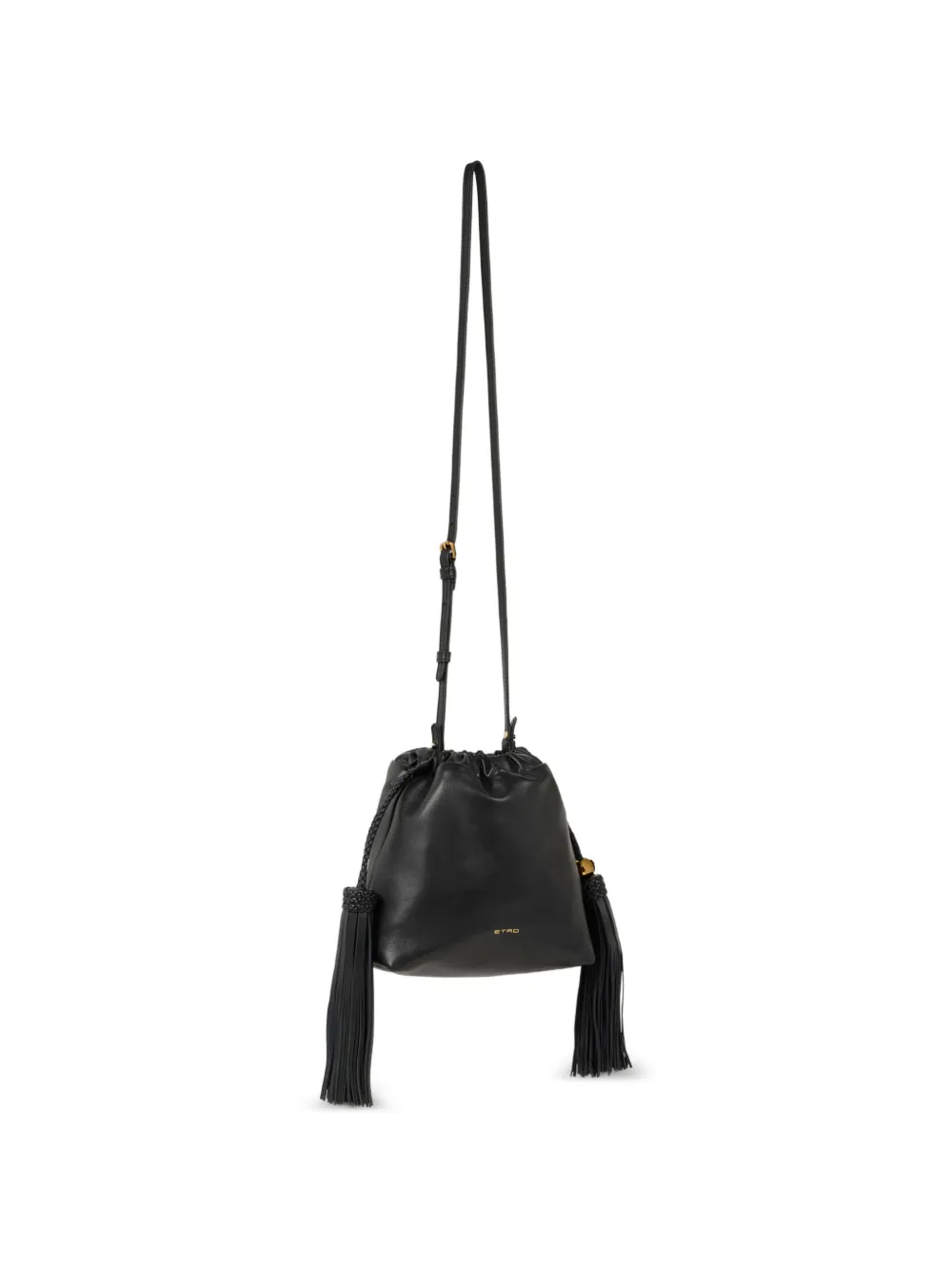 ETRO Kalispera leren mini-tas met kwastjes Zwart