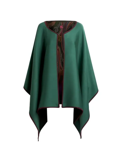 ETRO reversible wool cape with degradé Paisley motif