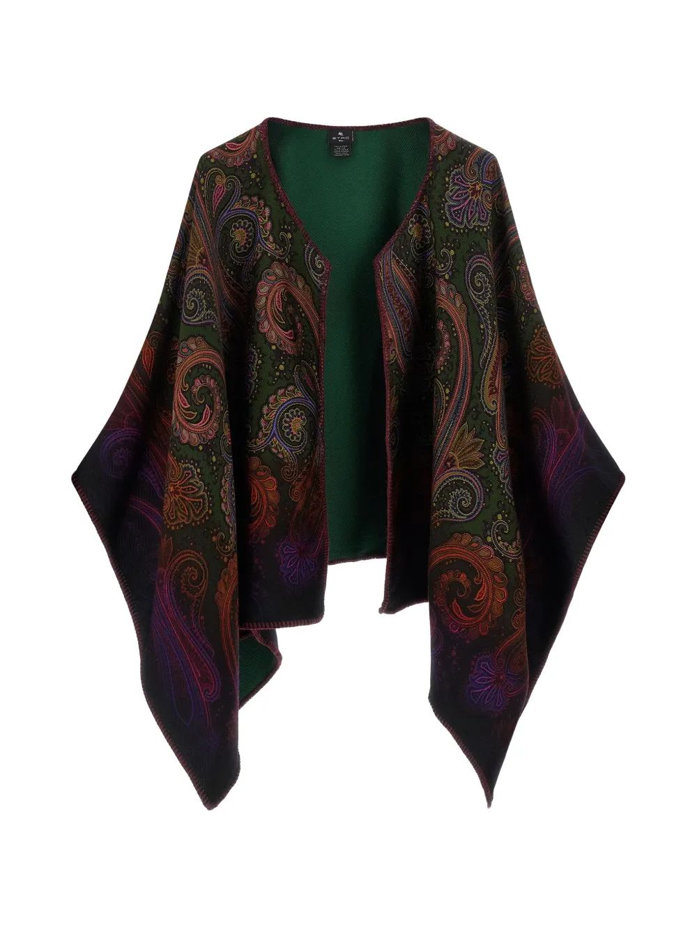 ETRO reversible wool cape with degradé Paisley motif · OS