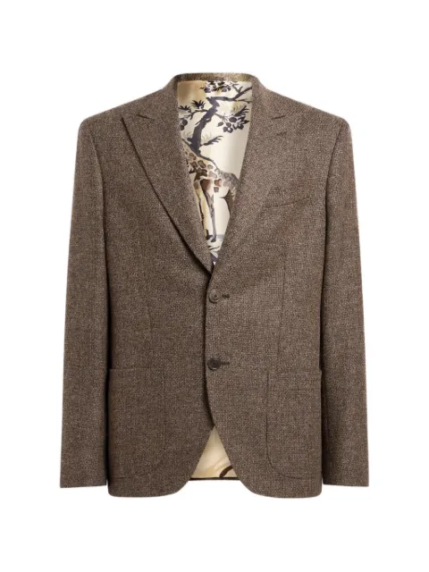 ETRO single-breasted wool-blend basketweave jacket