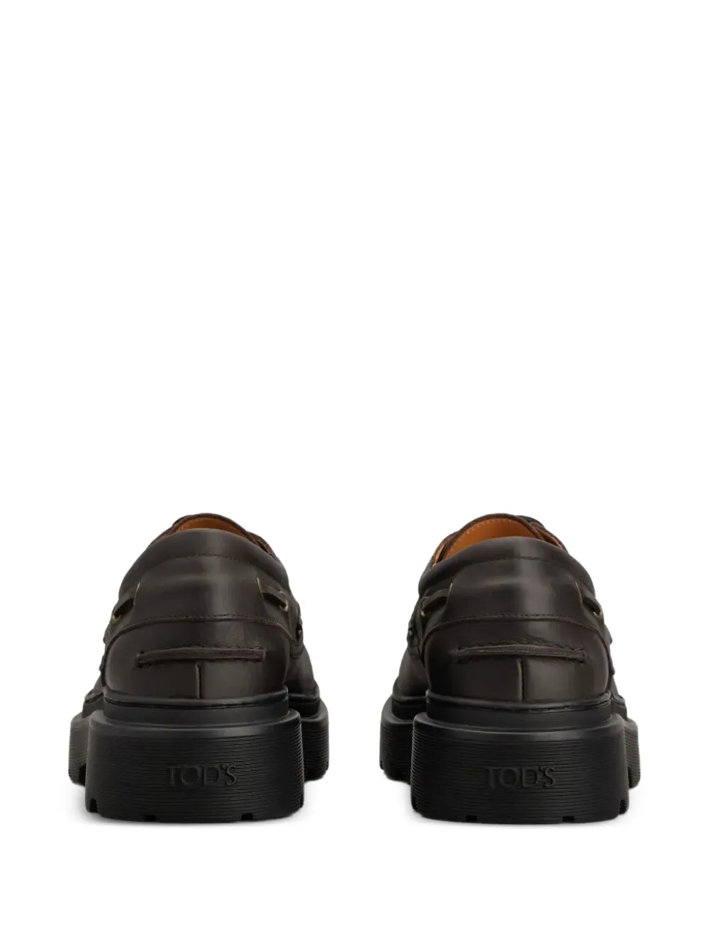 Tod's leather chunky-sole boat shoes Bruin