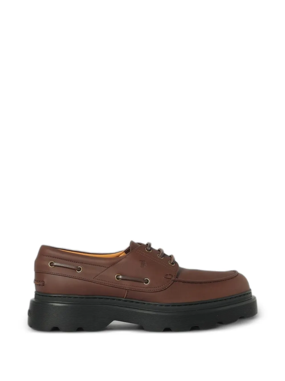 Tod's leather chunky-sole boat shoes Bruin
