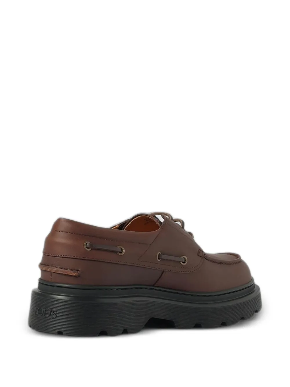 Tod's leather chunky-sole boat shoes Bruin