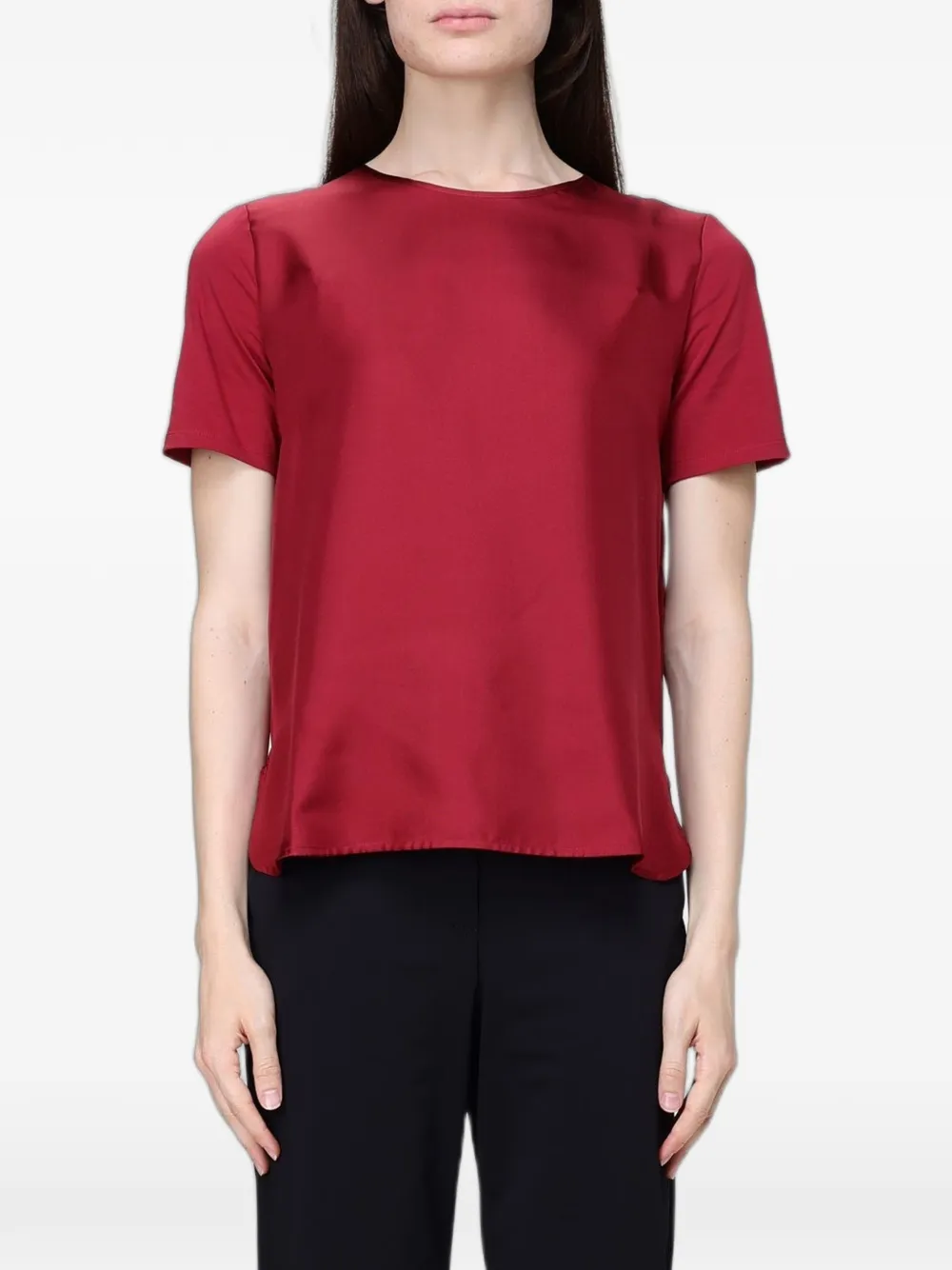 Max Mara satin-finish short-sleeve T-shirt - Rosso