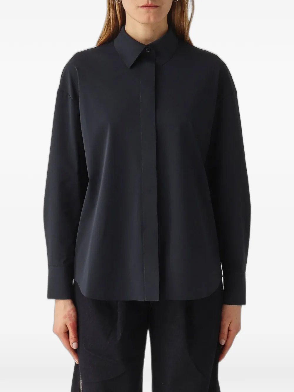 Max Mara long-sleeved shirt - Blu