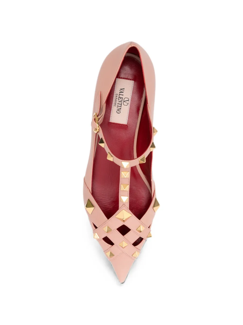 Valentino Garavani leather ballet flat Roze