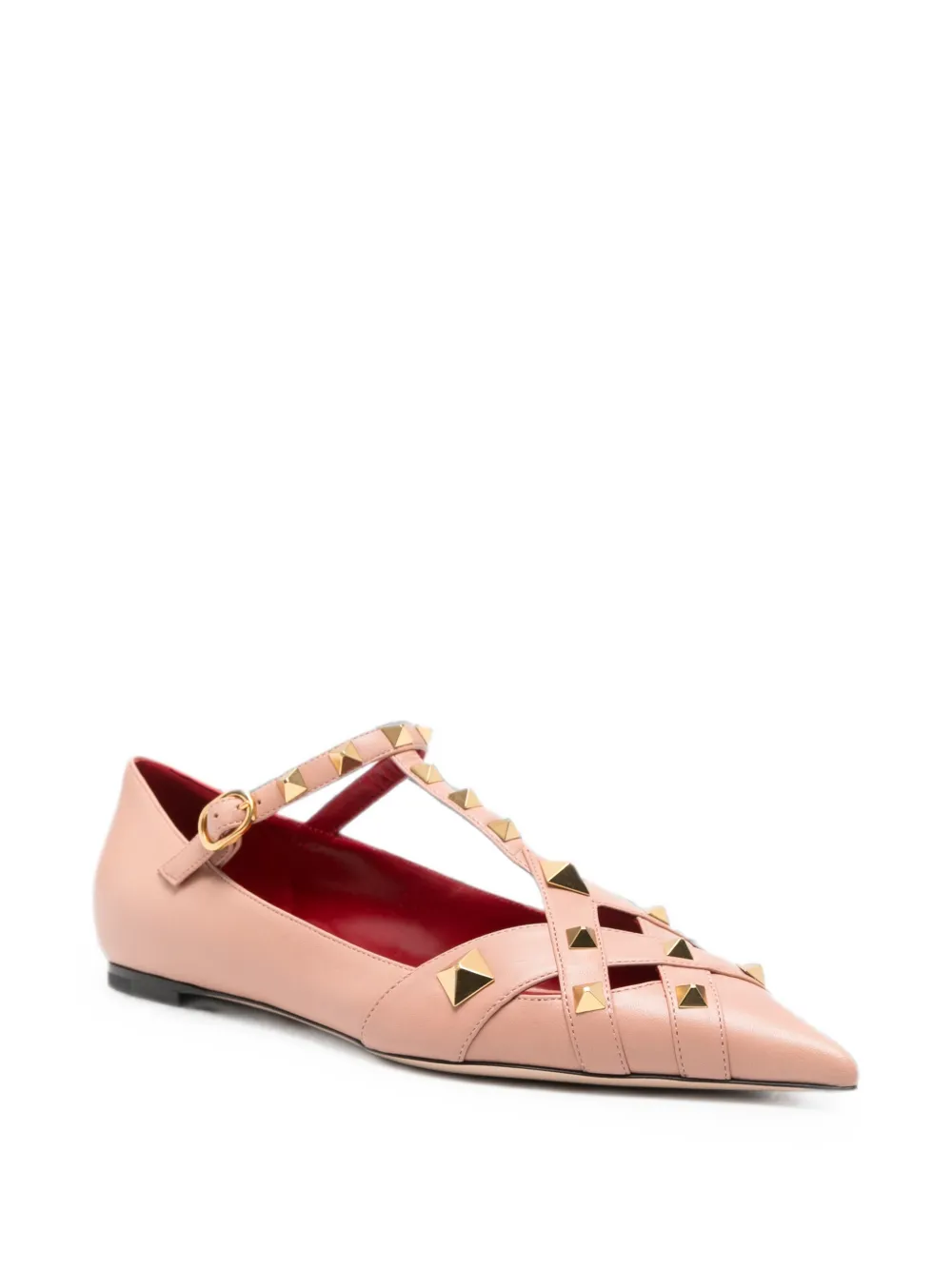 Valentino Garavani leather ballet flat Roze