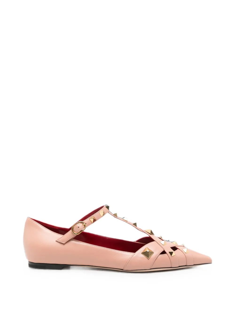 Valentino Garavani leather ballet flat Roze