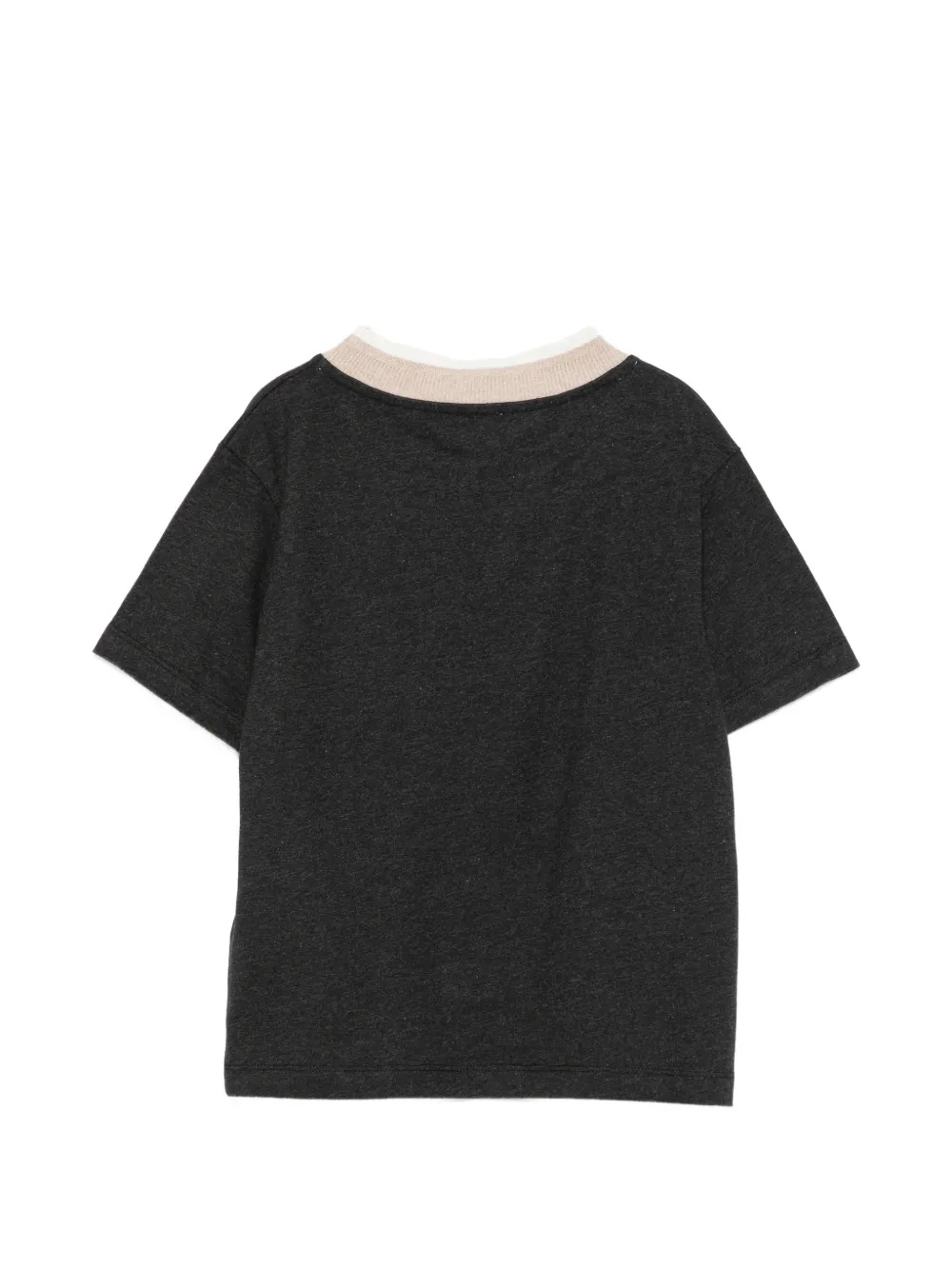 Eleventy Kids T-shirt met geborduurd logo en contrasterende afwerking Grijs
