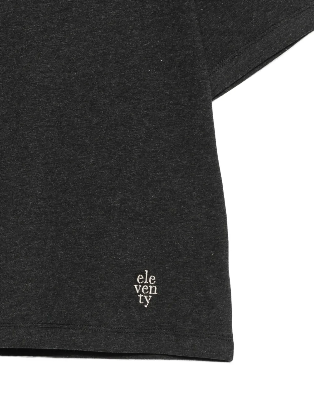 Eleventy Kids T-shirt met geborduurd logo en contrasterende afwerking Grijs
