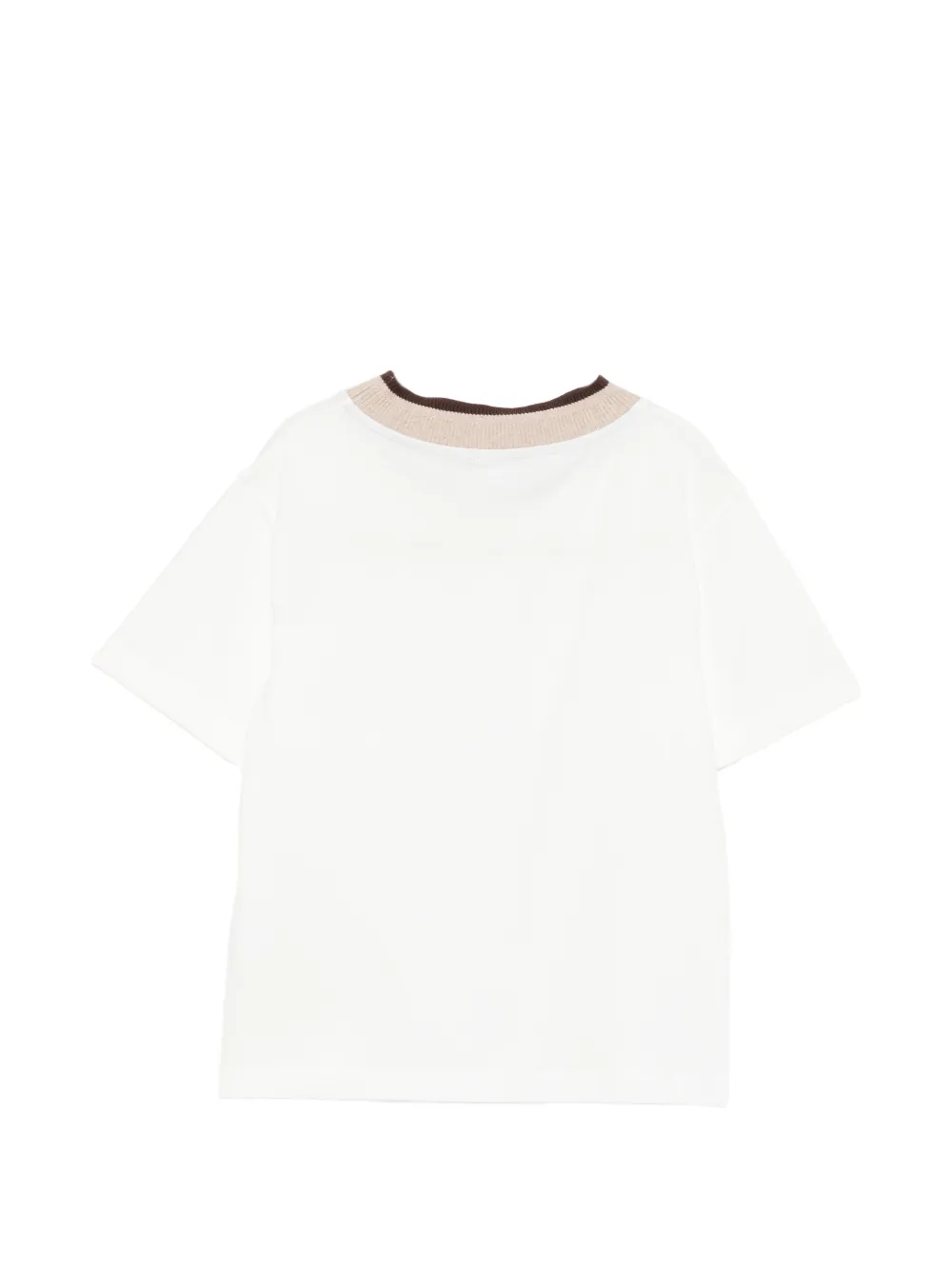 Eleventy Kids T-shirt met contrasterende afwerking Wit
