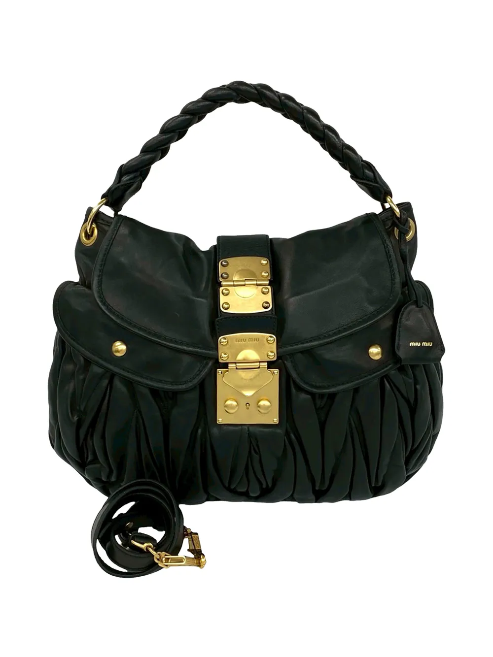 Miu Miu Pre-Owned Borsa a tracolla Coffer in nappa matelassé 2010 - Nero