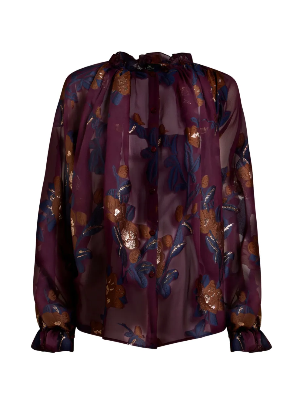 ETRO silk-blend jacquard shirt with fil coupé flowers - Rot