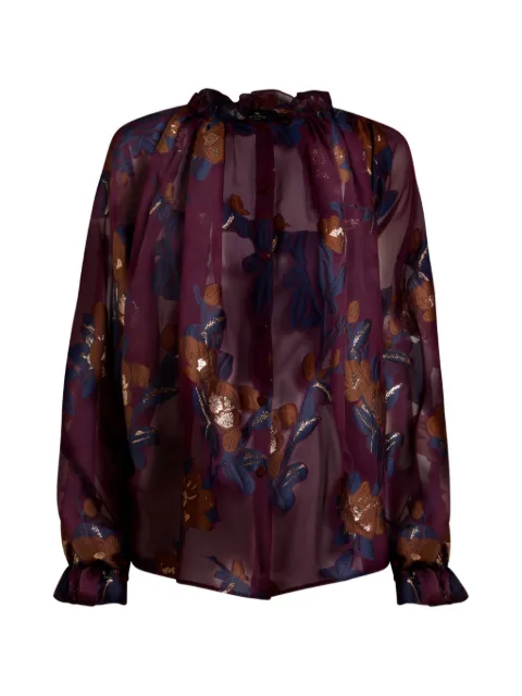 ETRO silk-blend jacquard shirt with fil coupé flowers