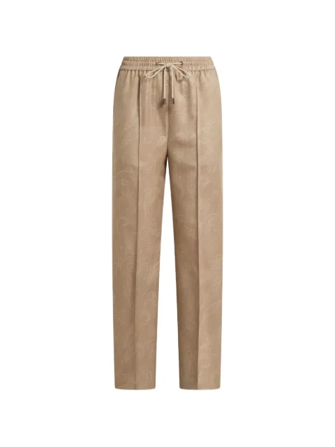 ETRO sporty-style wool jacquard trousers with Paisley motif