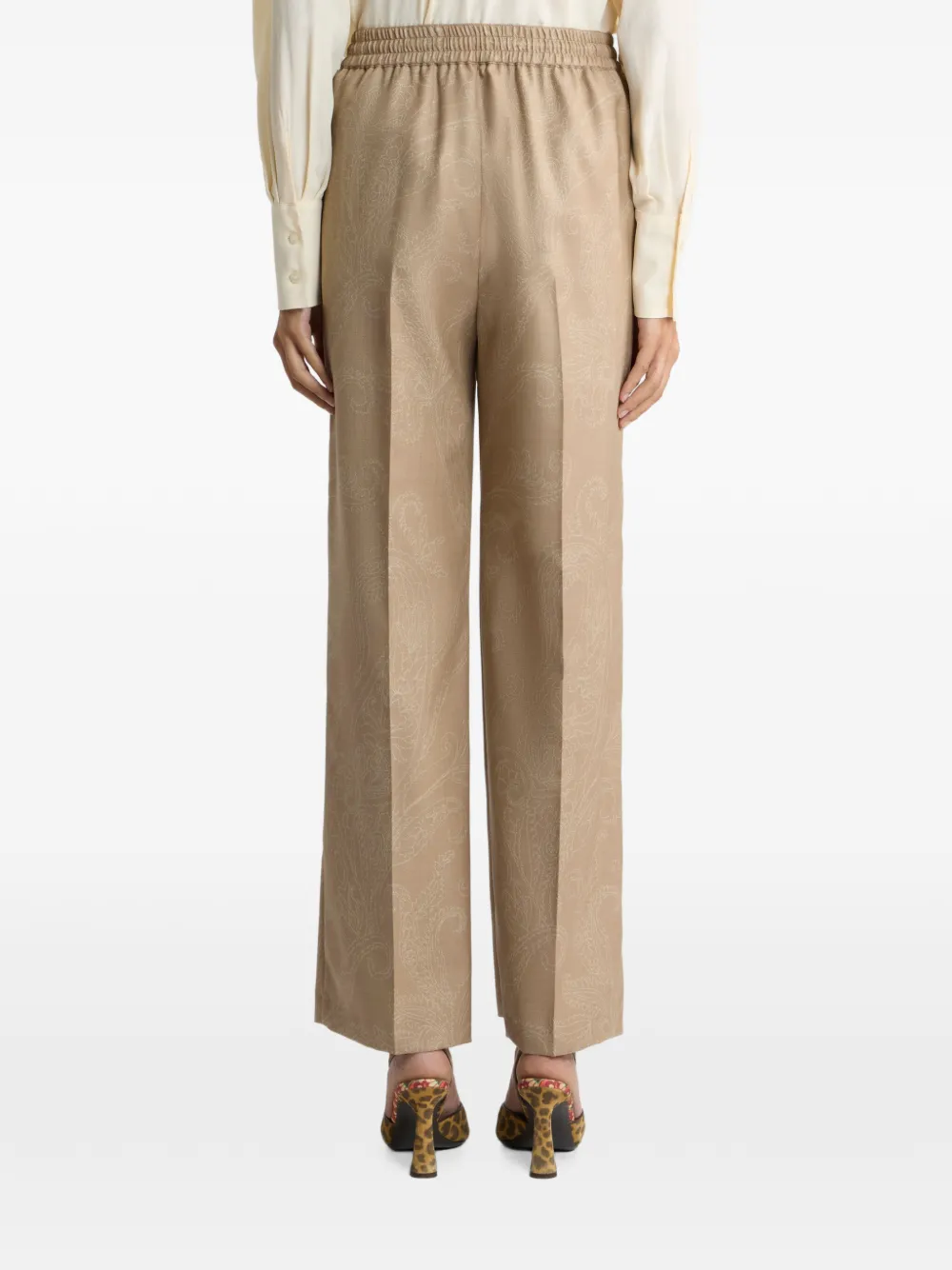 ETRO Wollen jacquard broek met Paisley-motief Beige