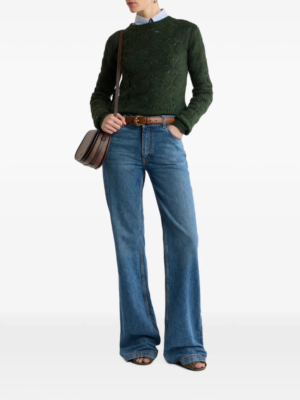 ETRO Trui van wolblend met paisley details Groen