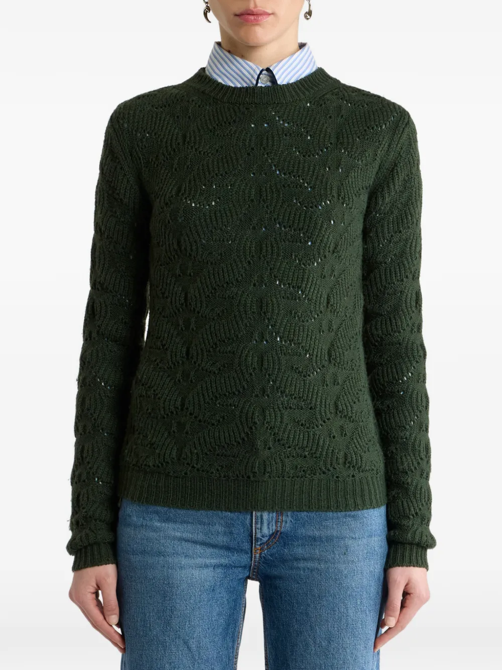 ETRO Trui van wolblend met paisley details Groen