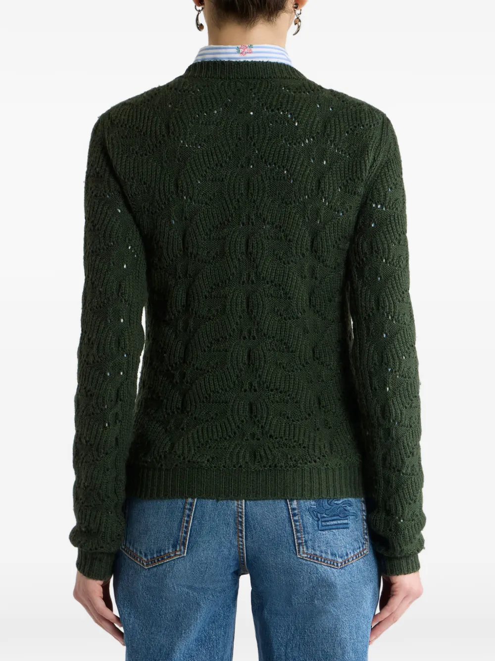 ETRO Trui van wolblend met paisley details Groen