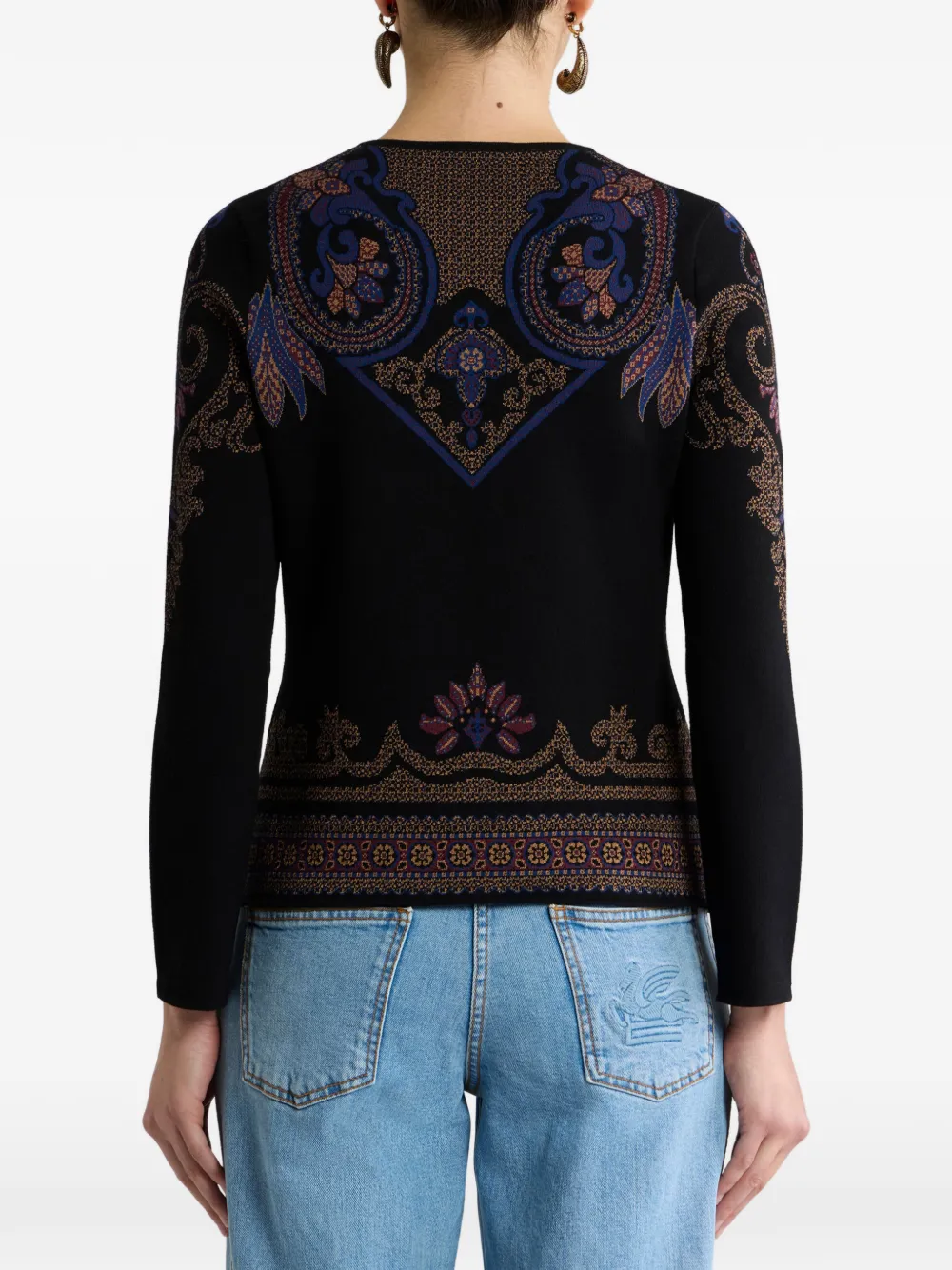 ETRO Jacquard vest met blader-motief Zwart