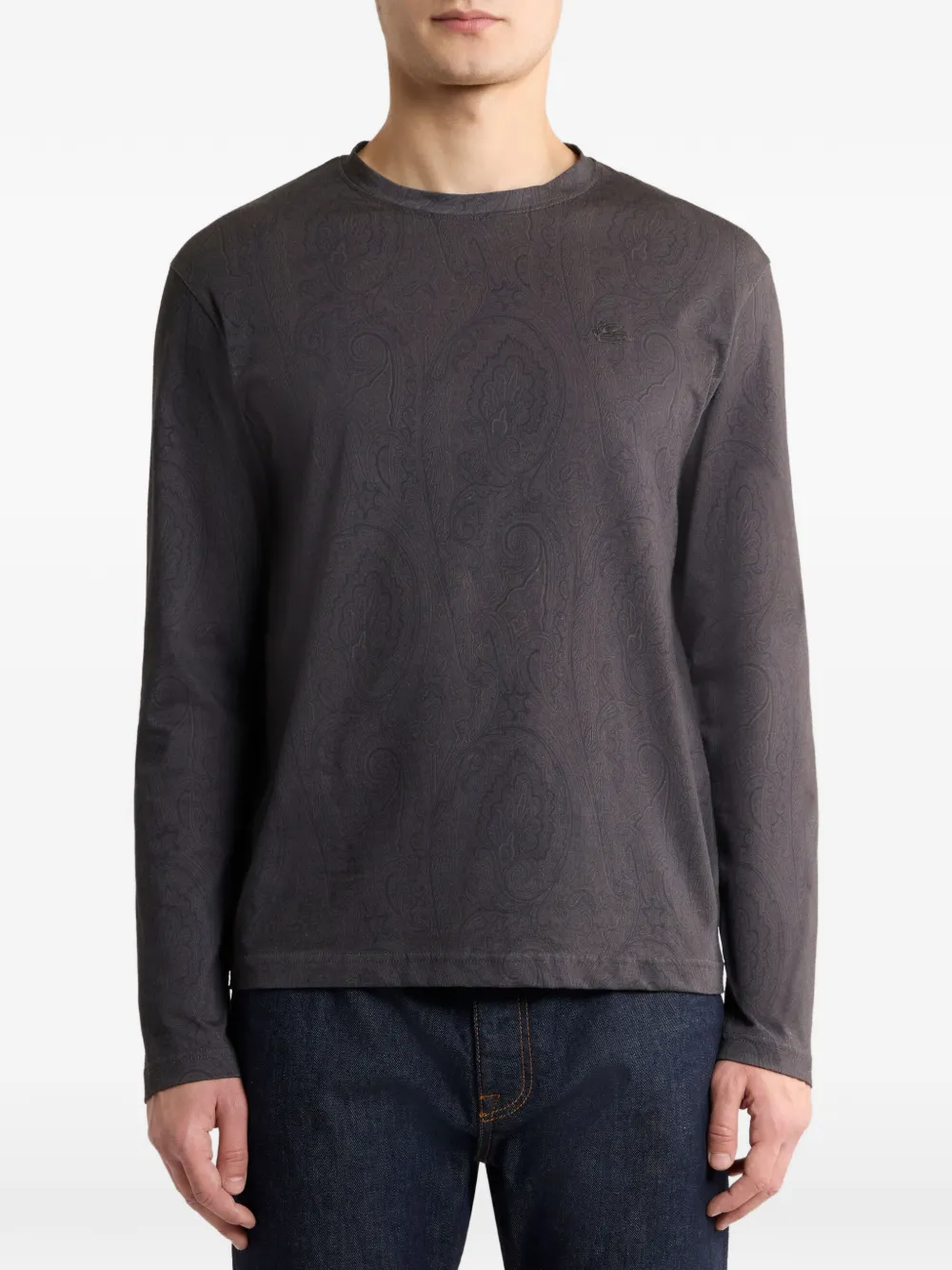 ETRO Katoenen jersey trui met Arnica-motief Grijs