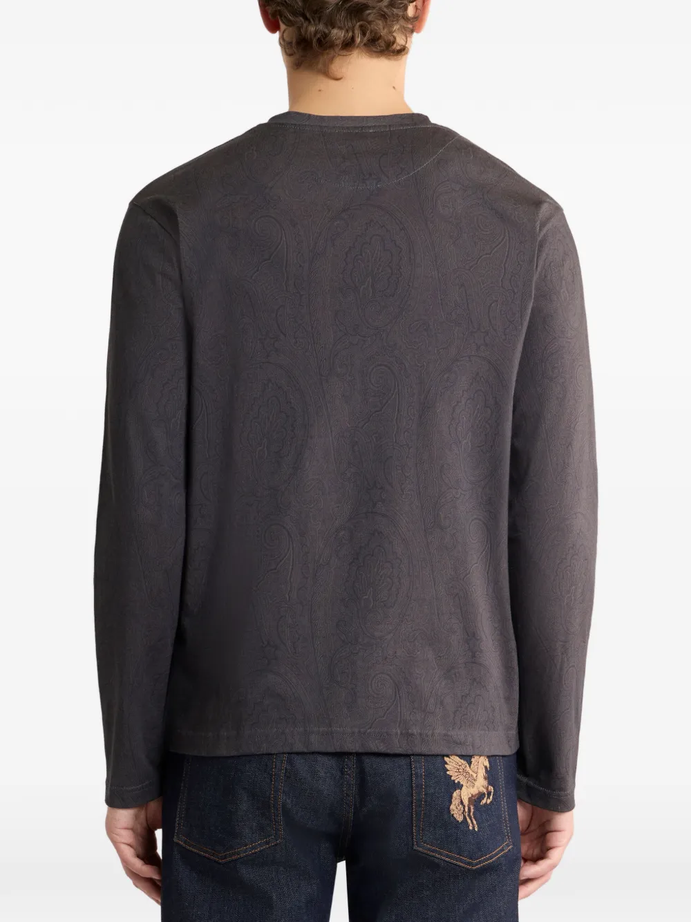 ETRO Katoenen jersey trui met Arnica-motief Grijs