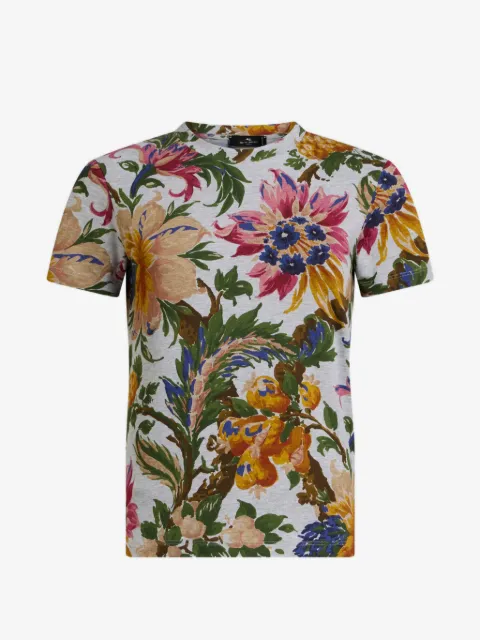 ETRO cotton-jersey T-shirt with floral-motif