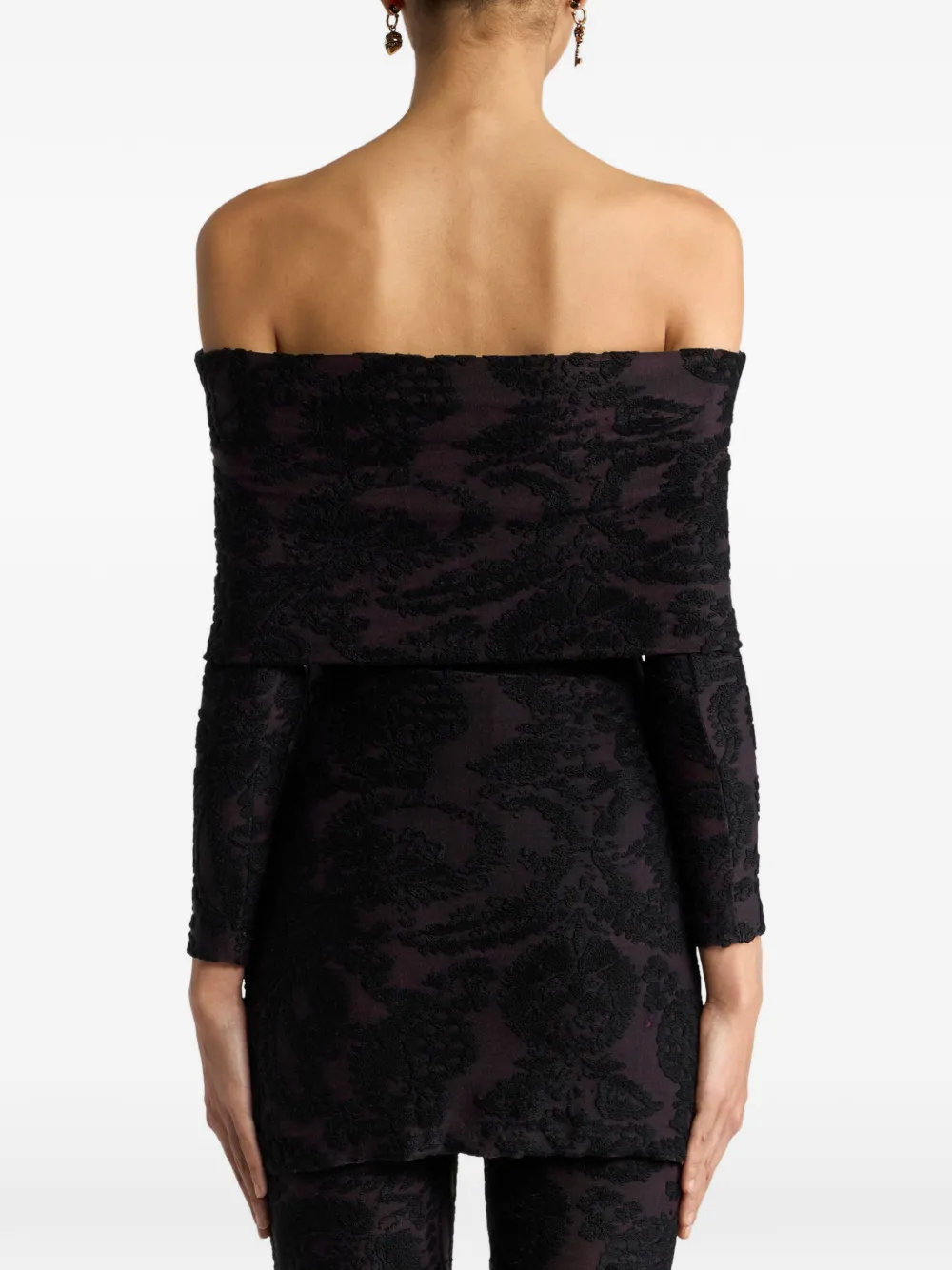 ETRO Chenille jacquard trui met Paisley blader-motief Paars
