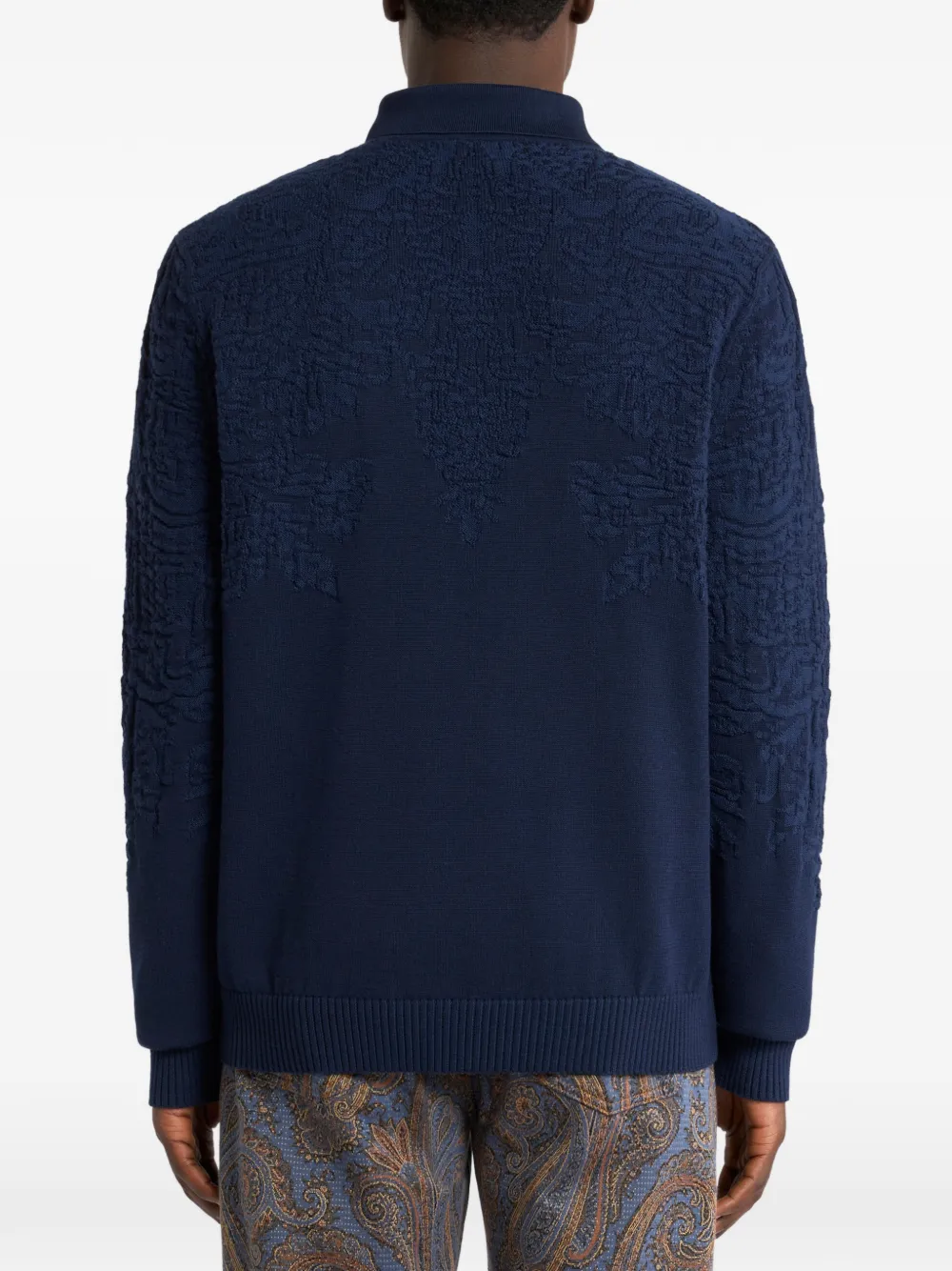 ETRO Polotrui van katoen en wol met Paisley-motief Blauw