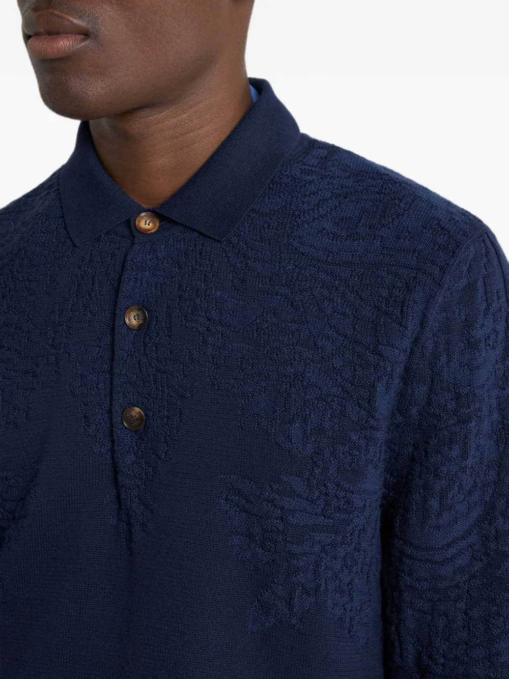 ETRO Polotrui van katoen en wol met Paisley-motief Blauw