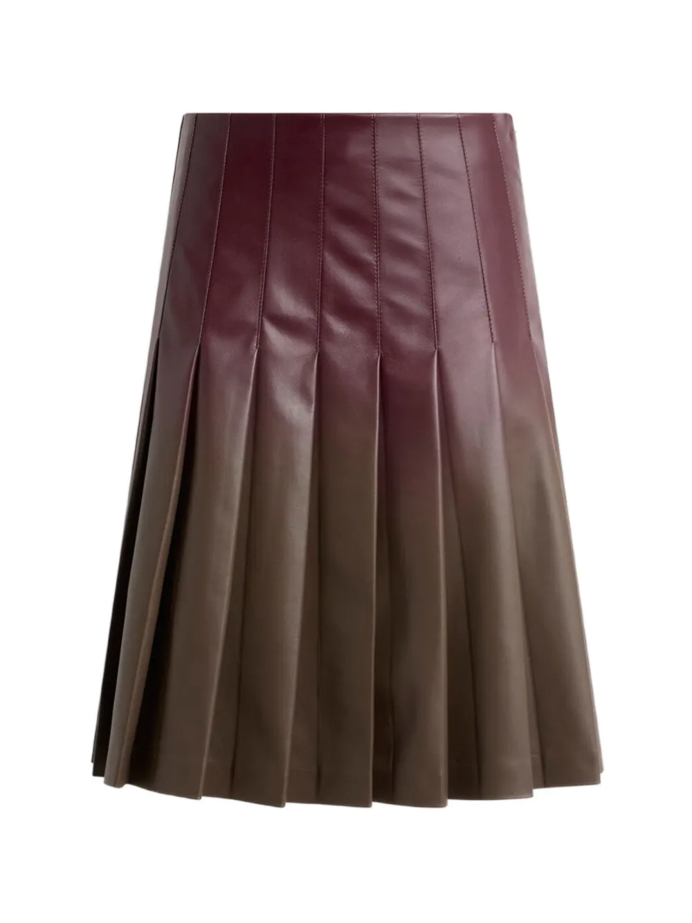 ETRO short pleated-skirt in degradé-leather - Marrone