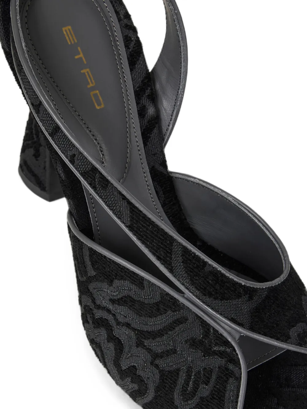 ETRO Jacquard sandalen met hoge hakken en Paisley-motief Zwart