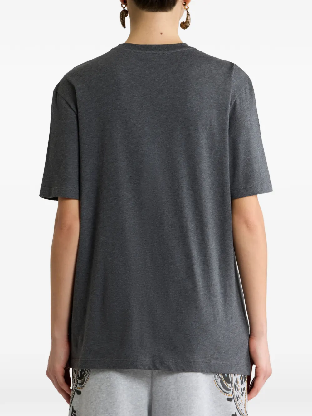 ETRO Katoenen jersey T-shirt met geplaatste giraffe-print Grijs