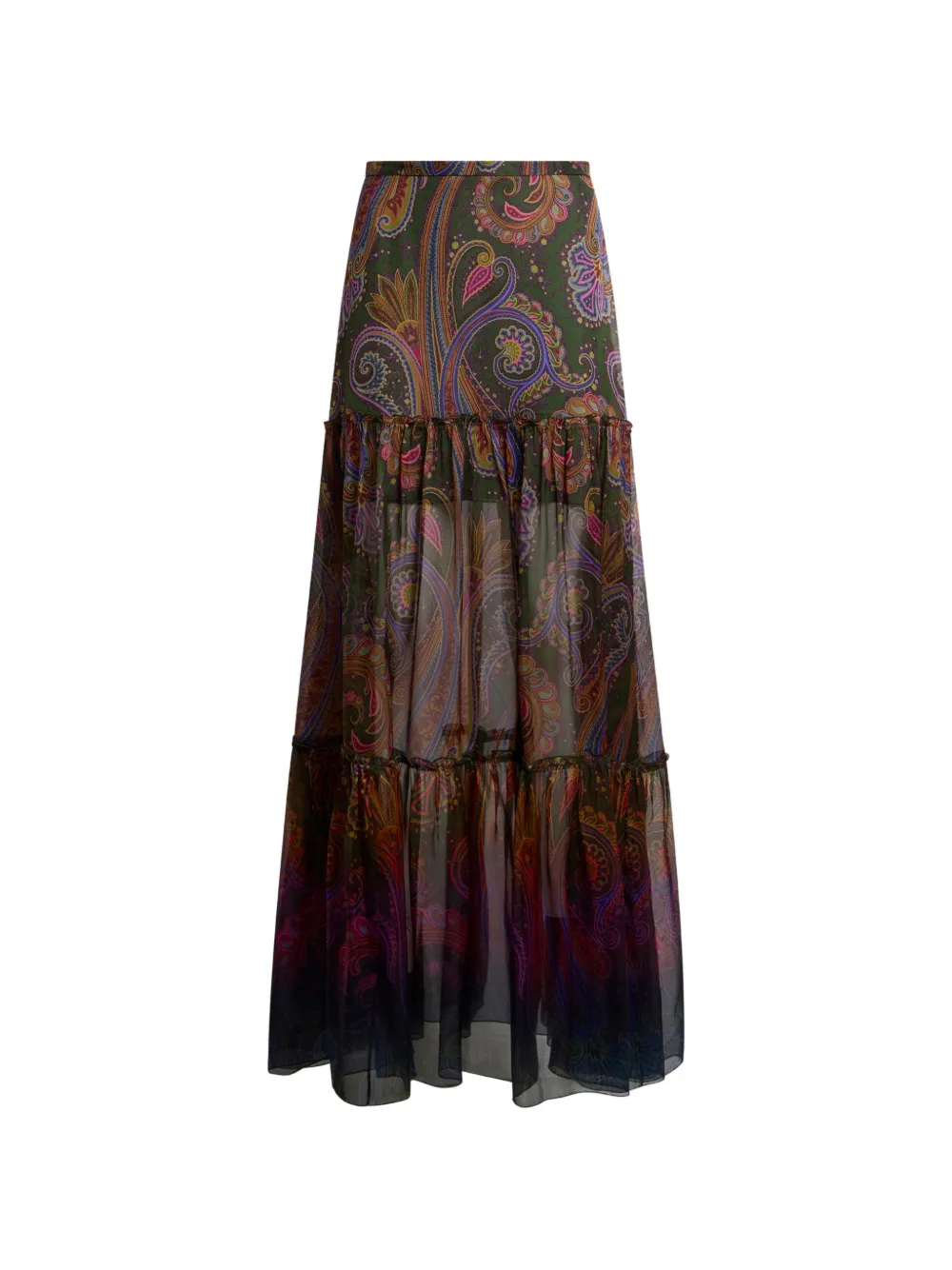 ETRO Gonna lunga in seta con stampa paisley - Verde