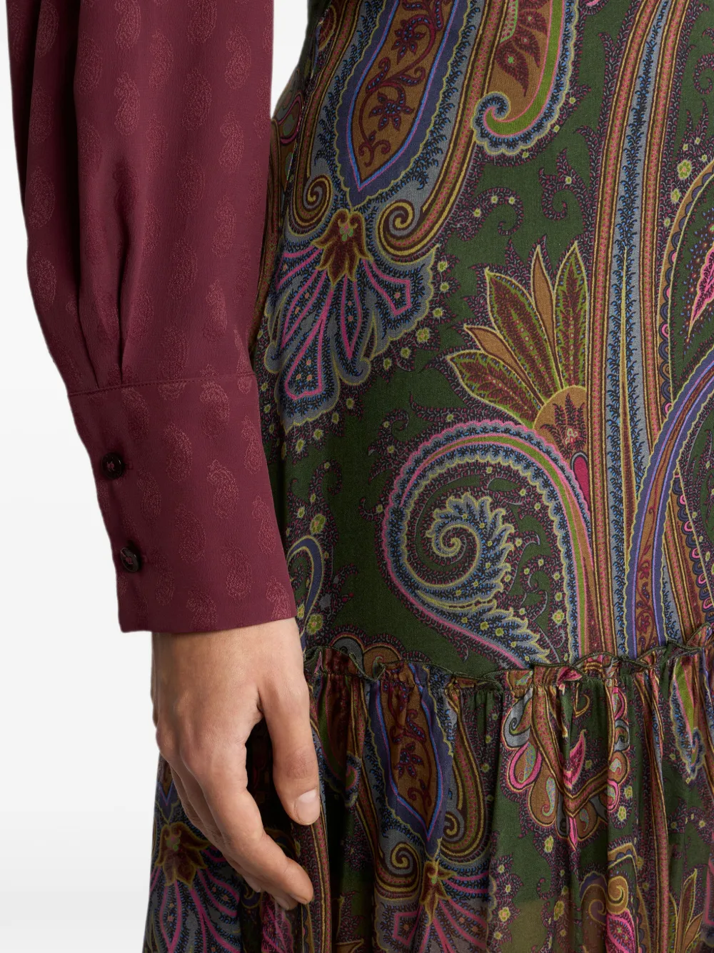 ETRO Zijden maxi-rok met geplaatste Paisley print Groen