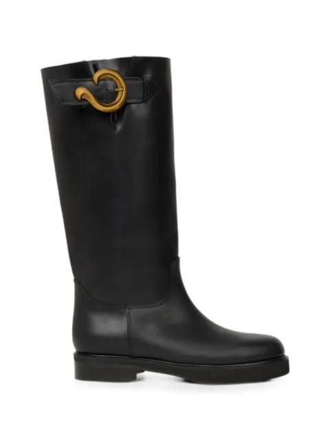 ETRO leather boots with Paisley-buckle