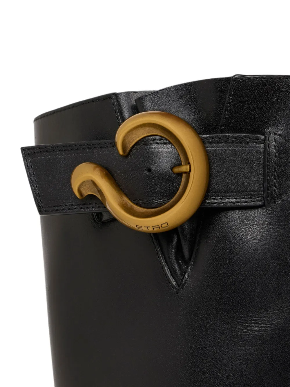 ETRO Leren laarzen met Paisley-gesp Zwart