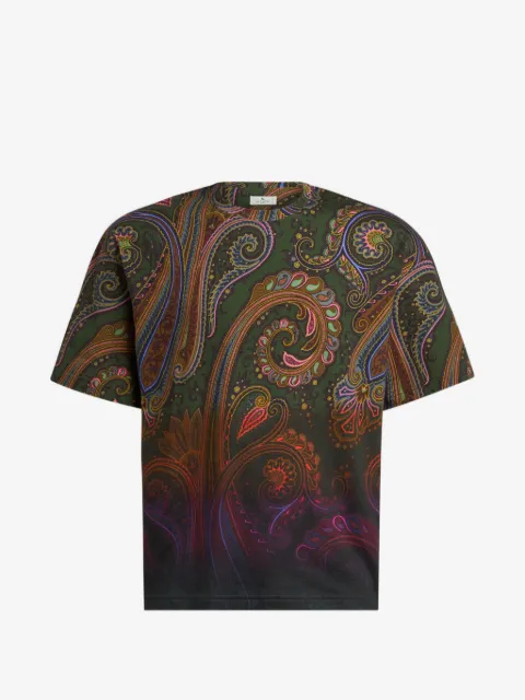 ETRO cotton-jersey T-shirt with degradé Paisley-motif