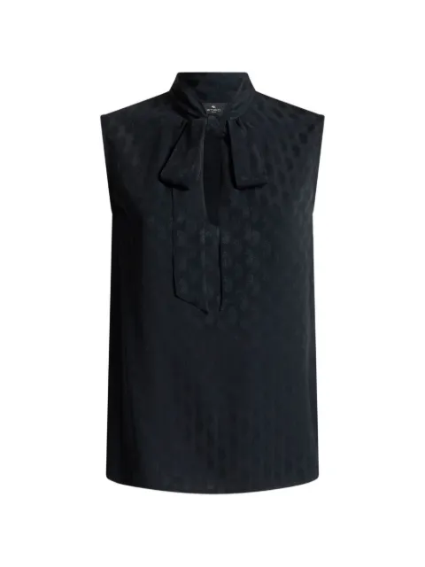 ETRO silk-blend jacquard top with silk scarf and paisley