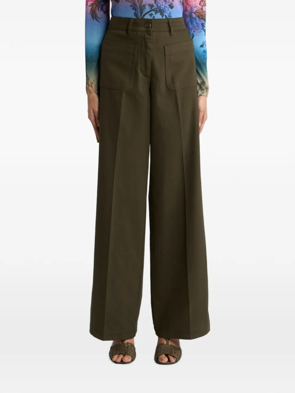 ETRO Jeans met wijde pijpen Groen
