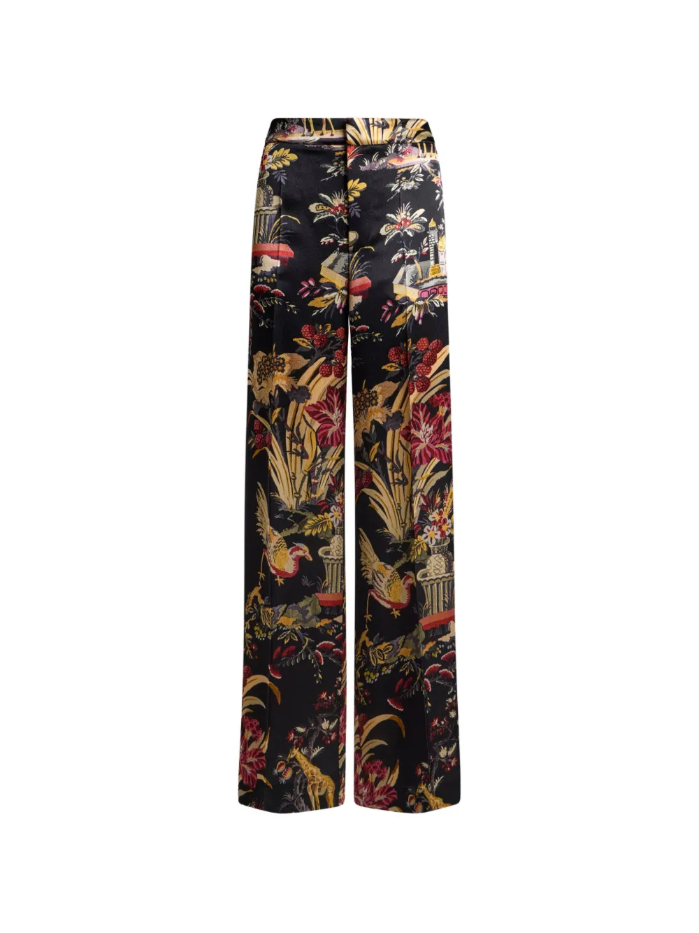 ETRO Pantaloni a fiori in raso - Nero