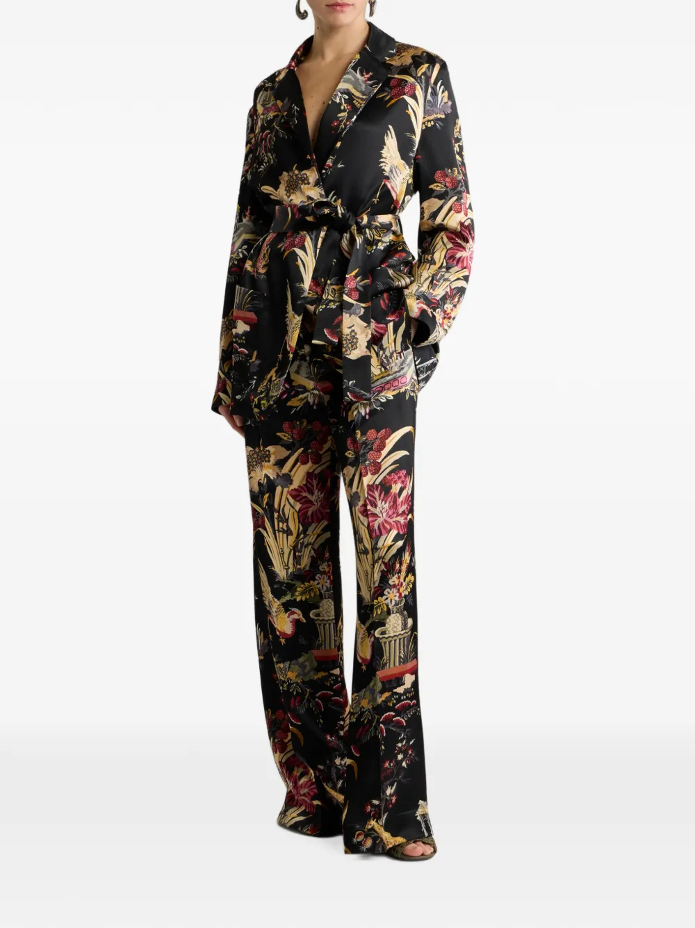 ETRO Broek met bloemenprint Zwart